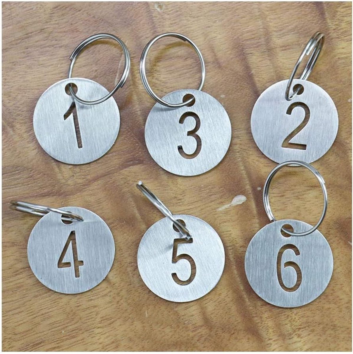 Labels met sleutelhanger Roestvrijstalen ronde labels Diameter 3 cm (1-50)