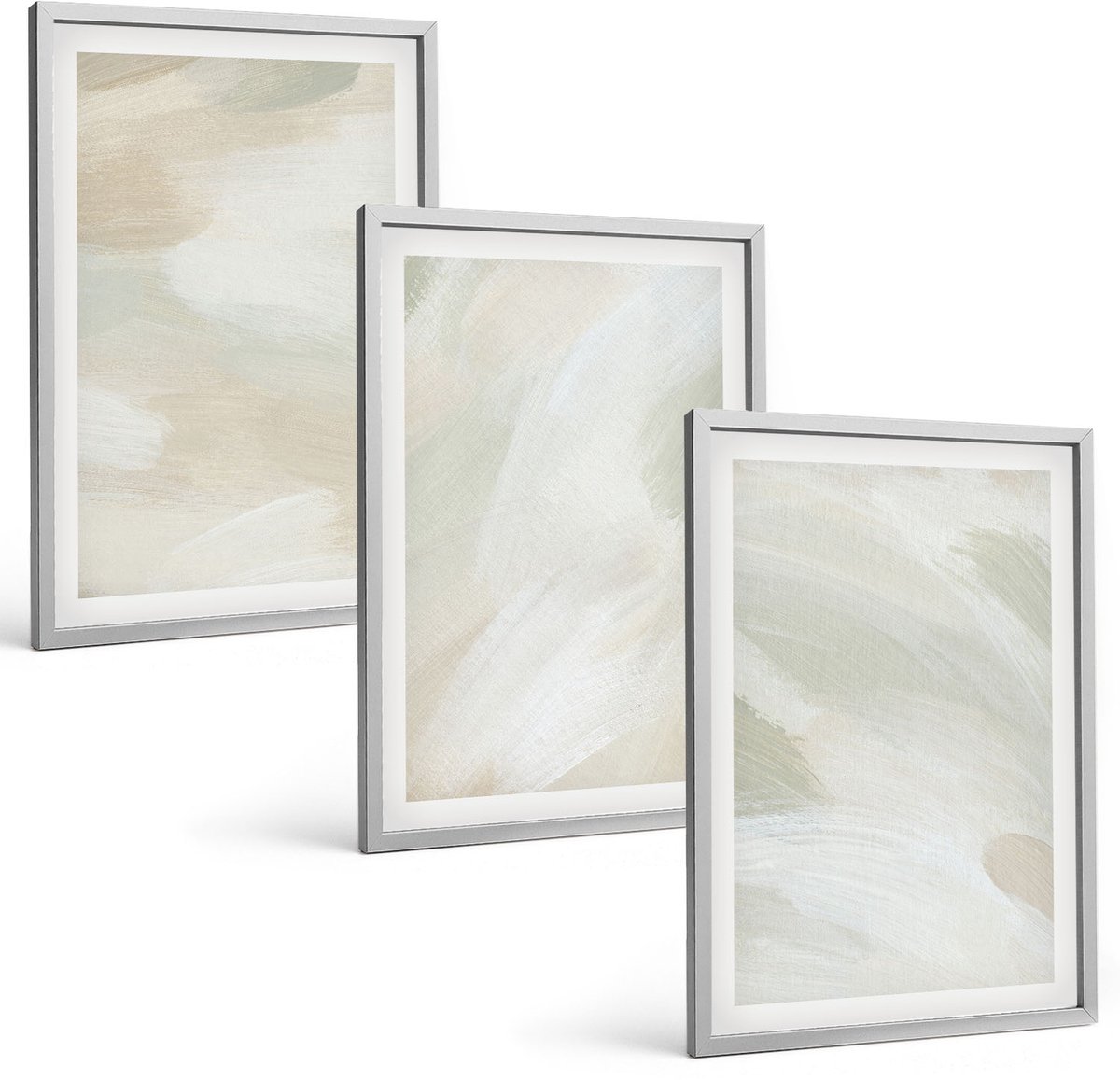Coloray 3-Delige Schilderij Set - Heldere Abstracte Schilderijen Op Canvas, Delicate Boho-Stijl - 40 x 60 cm - Decoratieve Muurdecoratie - Slaapkamer - Wanddecoratie