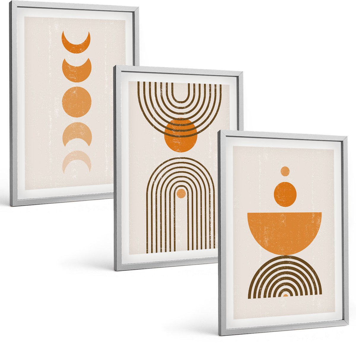 Coloray 3-Delige Schilderij Set - Boho Minimalistisch Decoratief Ontwerp - 40 x 60 cm - Moderne Wanddecoratie - Slaapkamer
