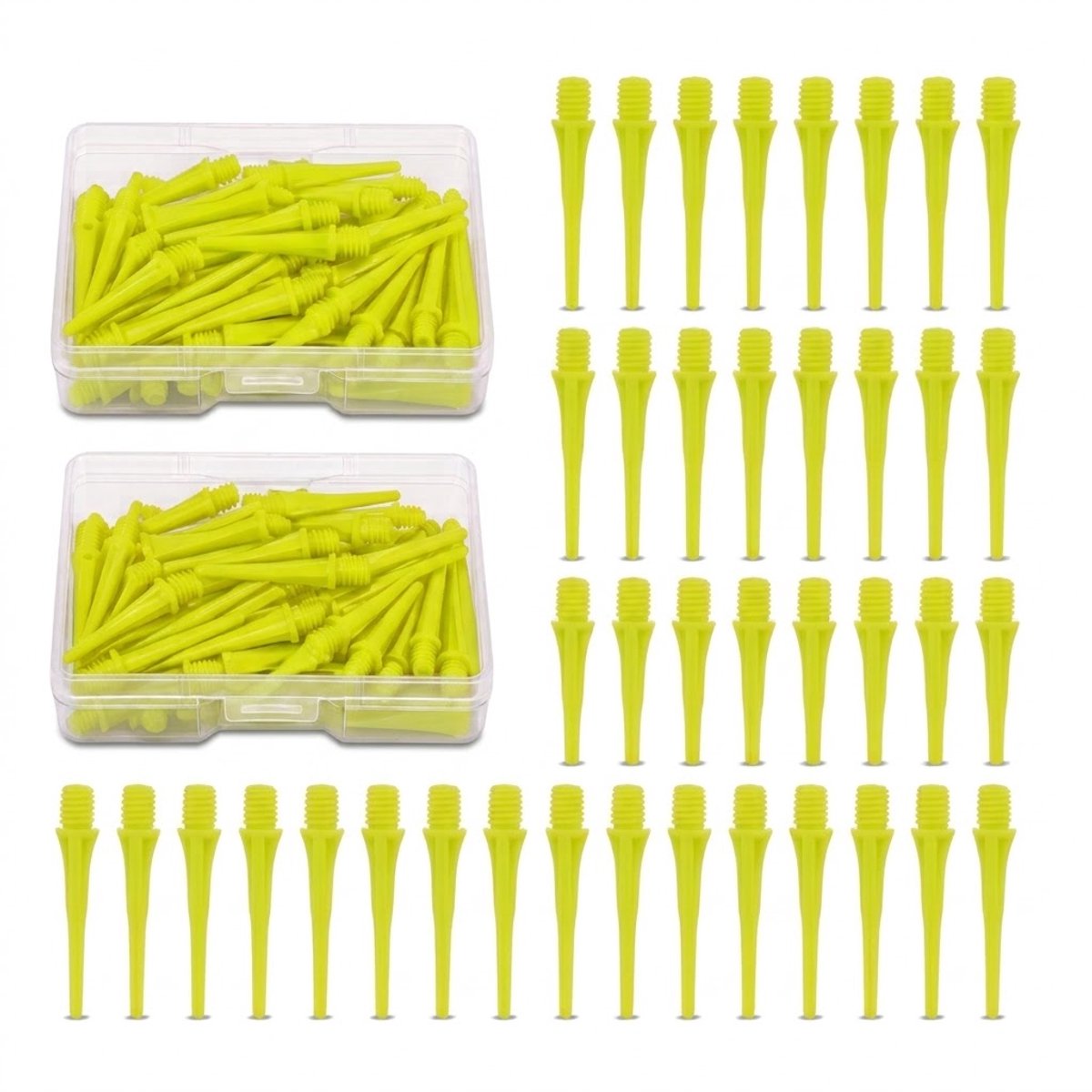 Groene dart tips soft tip set 180 stuks darts accessoires kunststof dart punten vervangbare soft tips voor elektronische dartborden inclusief opbergdoosjes