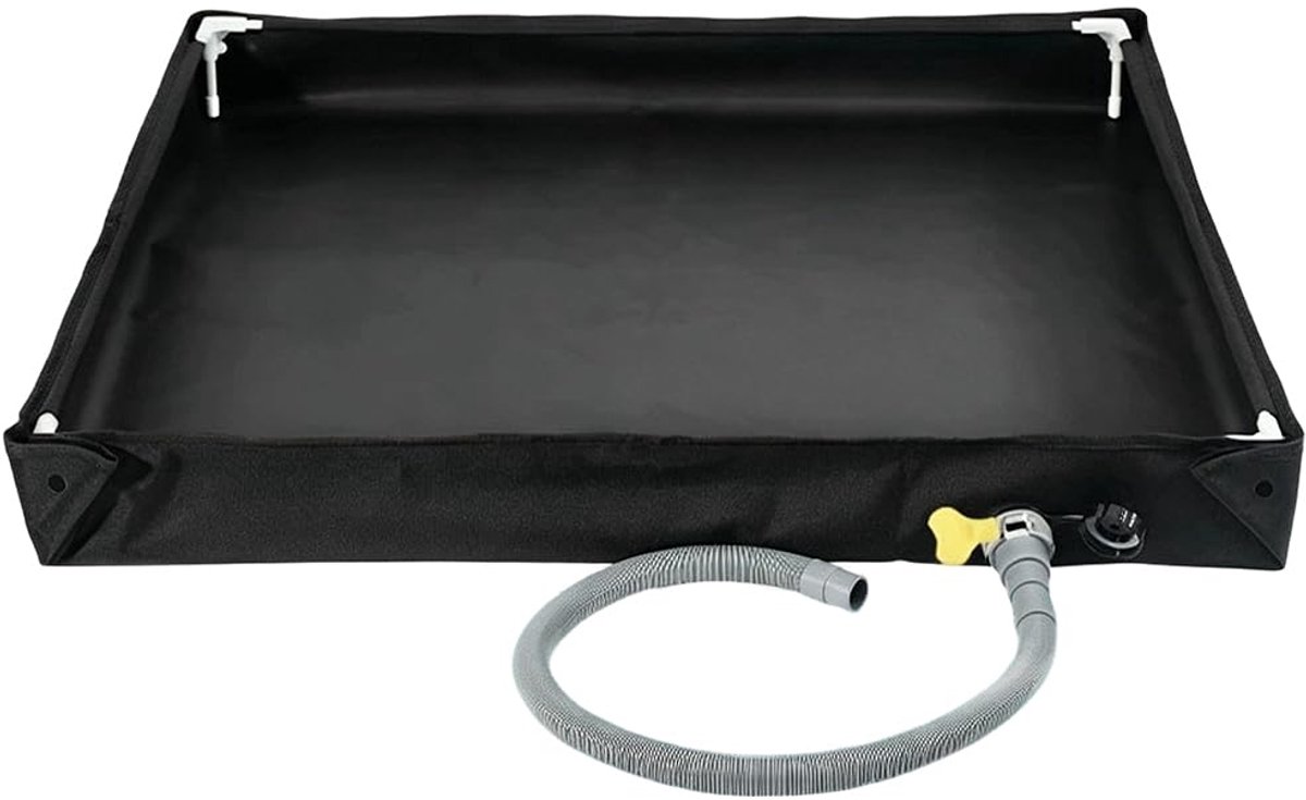 Draagbare douchebak 80 x 80 x 10 cm, opvouwbare douchebasis campingdouchebak met 1 m afvoerslang, duurzame Oxford - ShopVlot