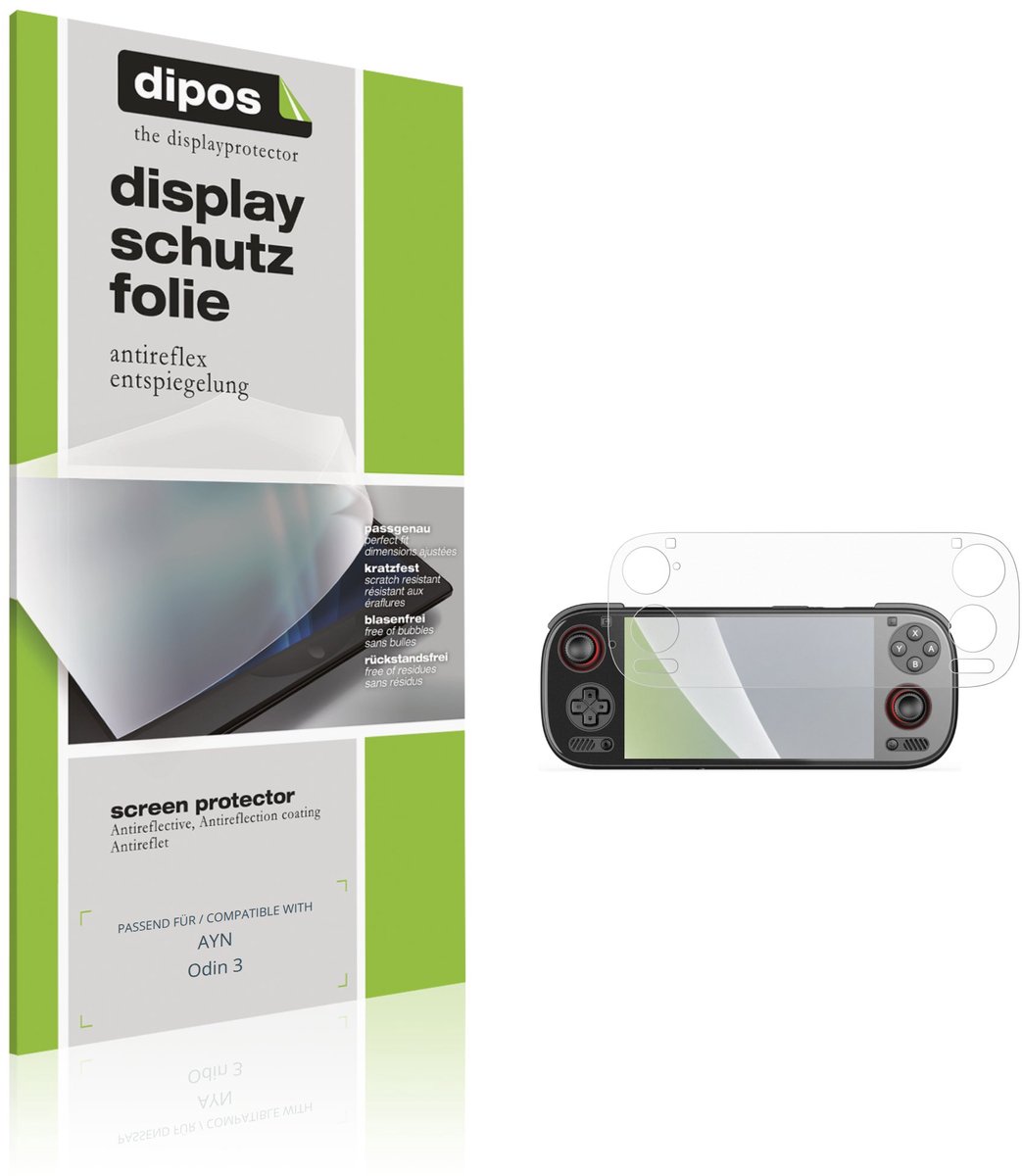 dipos – 2x Matte Beschermfolie geschikt voor AYN Odin 3 | Krasbestendige & antireflecterende Screenprotector Ultra-Thin