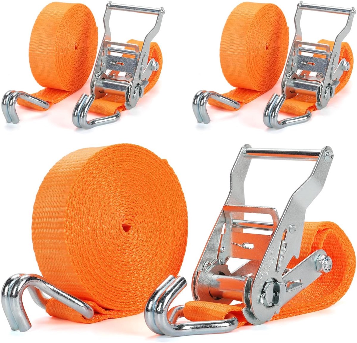 IAZZCO 2 x 2000KG Ratelriemen met haken, 6M x 40MM Heavy Duty Tie Down Riemen met Cam Gesp voor - ShopVlot
