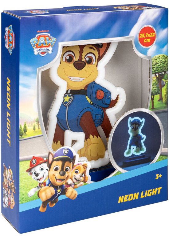 Paw Patrol Nachtlamp Chase - Neon Lamp voor Kinderkamer en Slaapkamer - Nachtlampje Kinderen - Bedlampje met Aan/Uit Knop - 25,7x18 cm van Paw Patrol — afbeelding 5