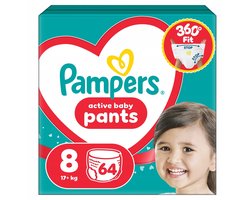 Pampers Active Babybroekje Maat 8 - 64 Stuks, 17+ kg
