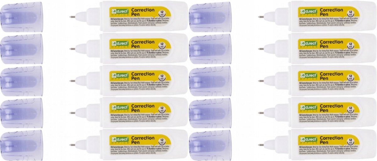 D.Rect Vloeibare Correctiepen Set - 10 sticks, 12ml per stick