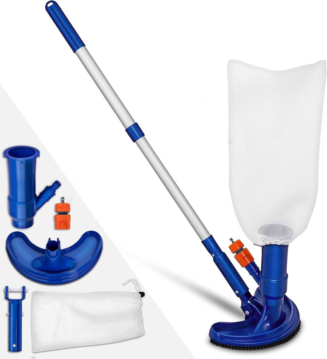 Zwembad Vloerzuiger – Reinigingsset Bodem – Zwembad Schoonmaken – Venturi Principe Werking – 54-112 cm Verstelbaar – Grijs Zwembad Vloerzuiger – Reinigingsset Bodem – Zwembad Schoonmaken – Venturi Principe Werking – 54-112 cm Verstelbaar – Grijs