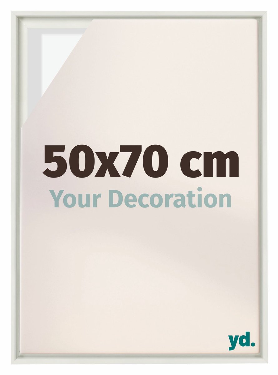 yd, Baklijst 50x70 cm Wit Mat - Lijst voor Canvasdoek - MDF Lyon