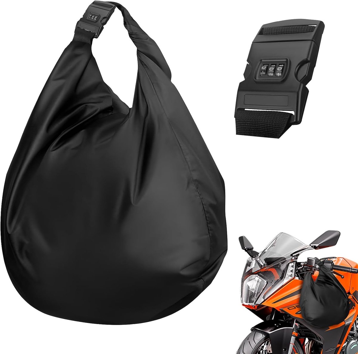 Afsluitbare motorhelmtas, 30 liter: grote opbergtas voor motorhelmen, skihelmen, fietshelmen, paardrijhelmen, basketbal- en fitnesshelmen, waterdichte opbergtas voor motorfietsen
