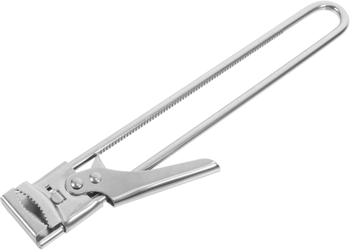 1 stuks‑blikopener‑roestvrijstalen flesopener‑verstelbaar‑multifunctioneel keukengerei‑moeiteloos openen‑19,7x3 cm‑zilver