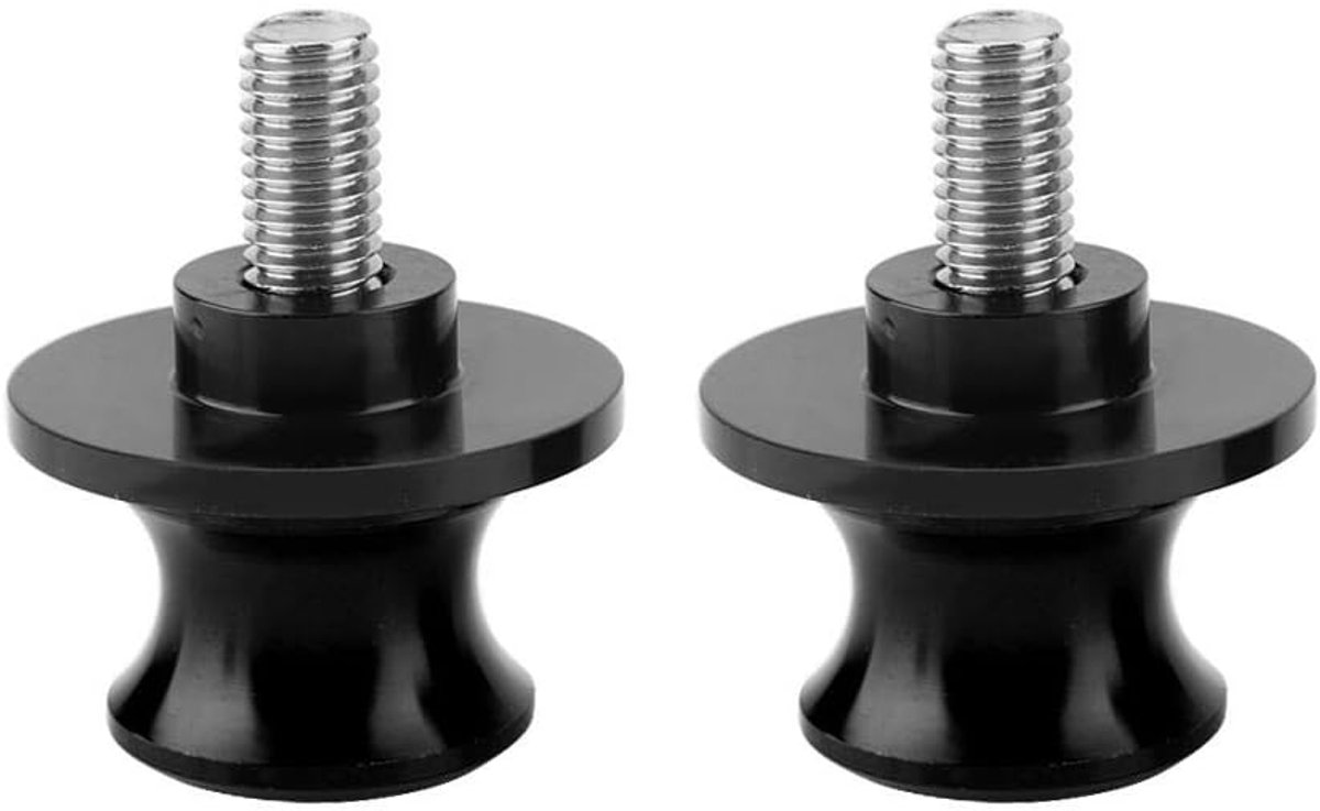 SnelShoppen - Motorcycle CNC Swing Arm Stand Screws Sliders Spools 2pcs 8mm Zwart - Achterstand Swing Arm Spool Sliders voor Motorfiets