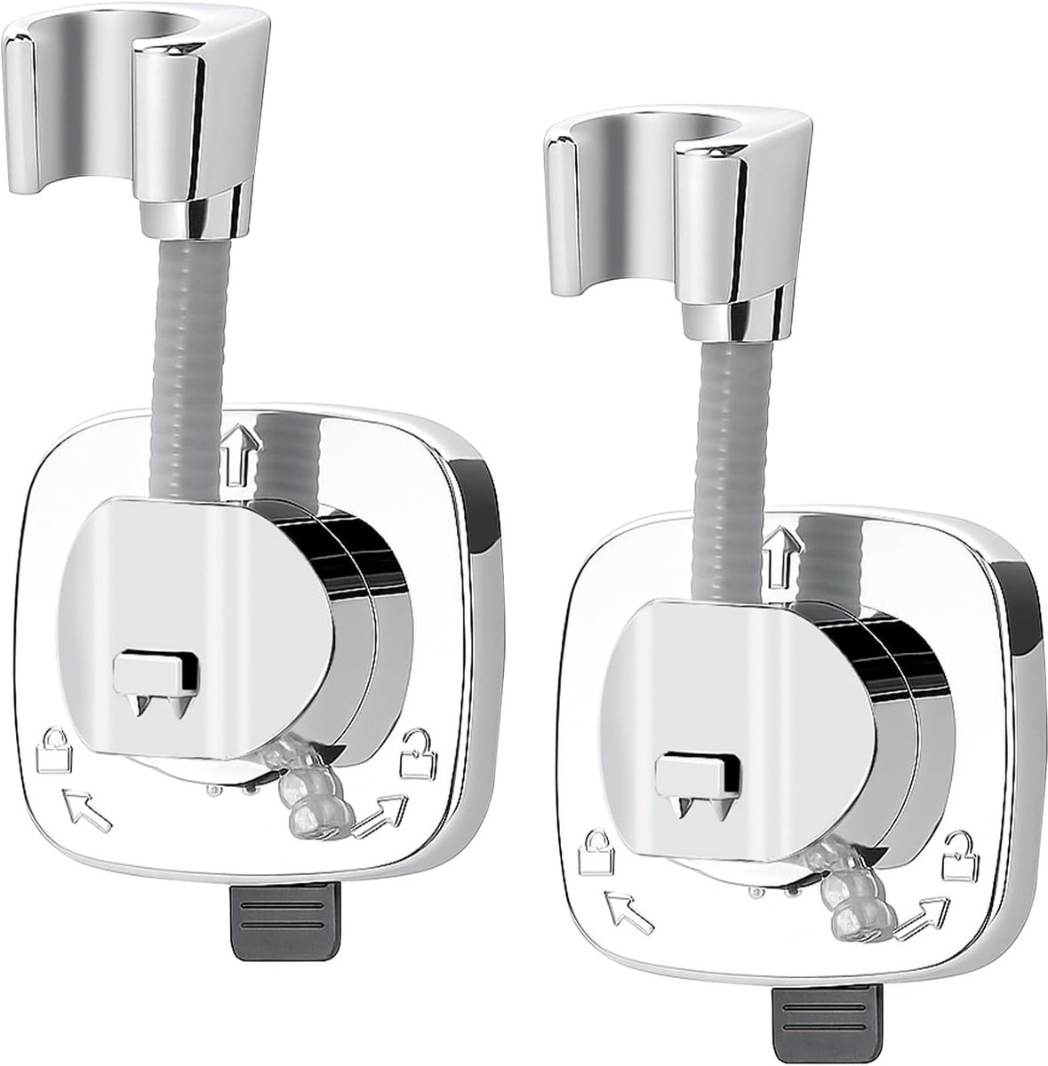 2 Pcs Adjustable Shower Head Holder with Strong Suction Cup, 360° Rotating Shower Arm Bracket, Hands-Free Universal - ShopVlot
