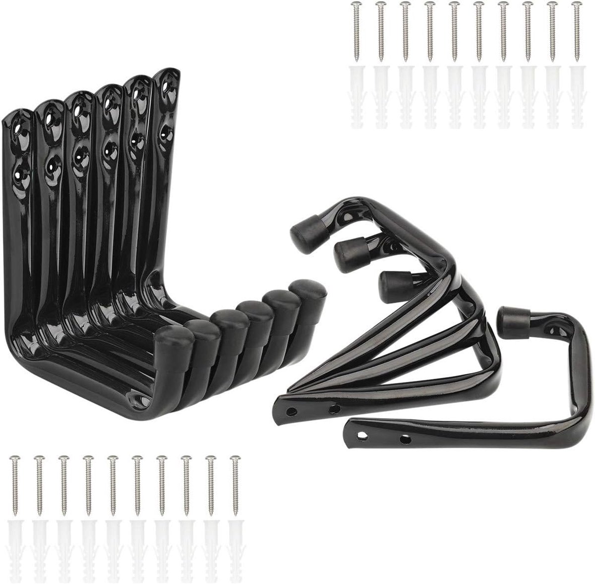 SnelShoppen - 10 Pack Muurbevestiging Garage Opslaghaken, 10cm Zware Stalen Tool Hangers voor Tuingereedschap, Tassen, Slangen, Speelgoed, 12cm x 10cm