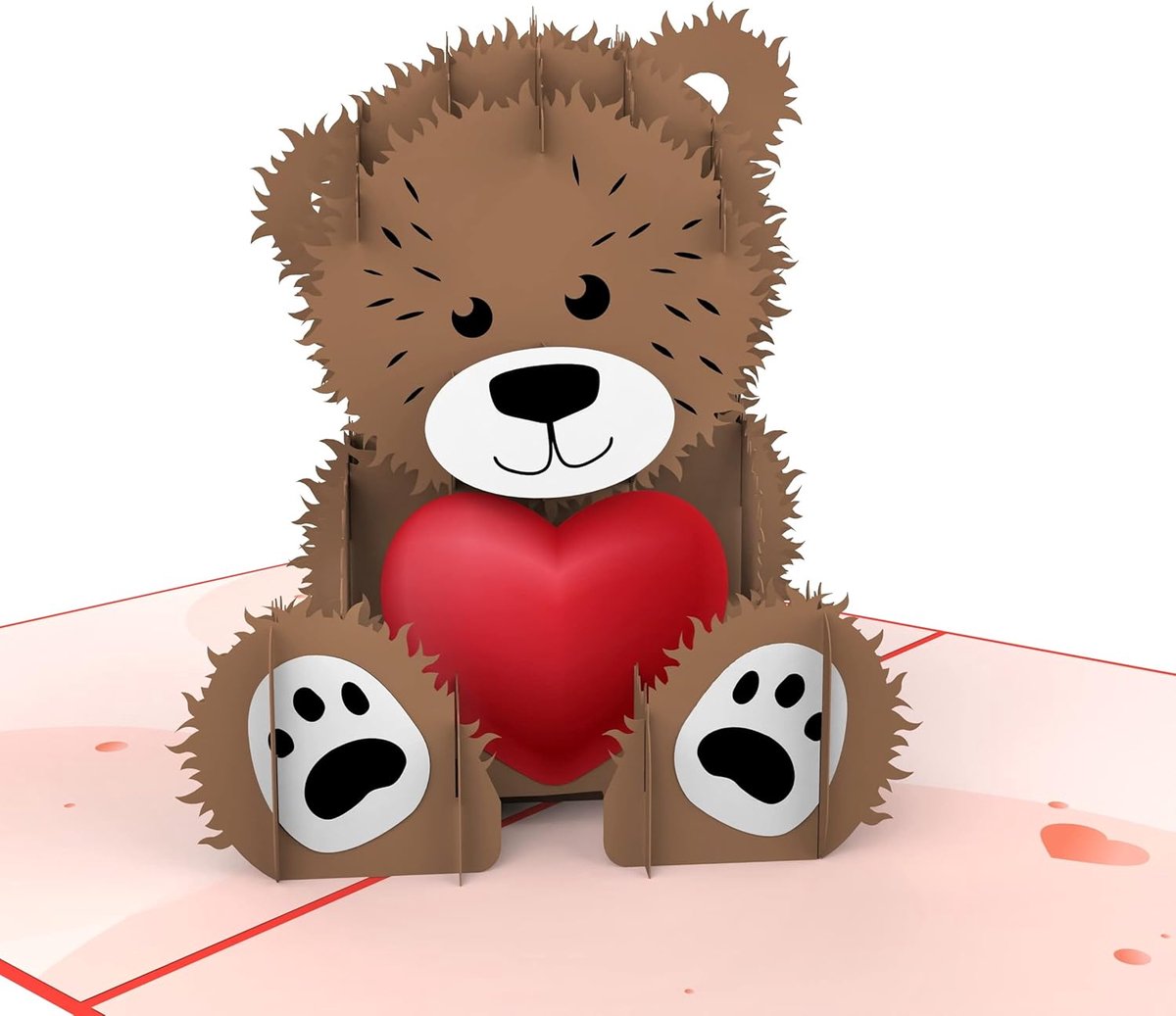 SnelShoppen - MOKIO Pop-Up Kaart - Teddy met Hart - 3D Verjaardagscadeau, Valentijnsdag, Huwelijksverjaardag of Jubileum - 'Ik Hou Van Jou' Teddybeer