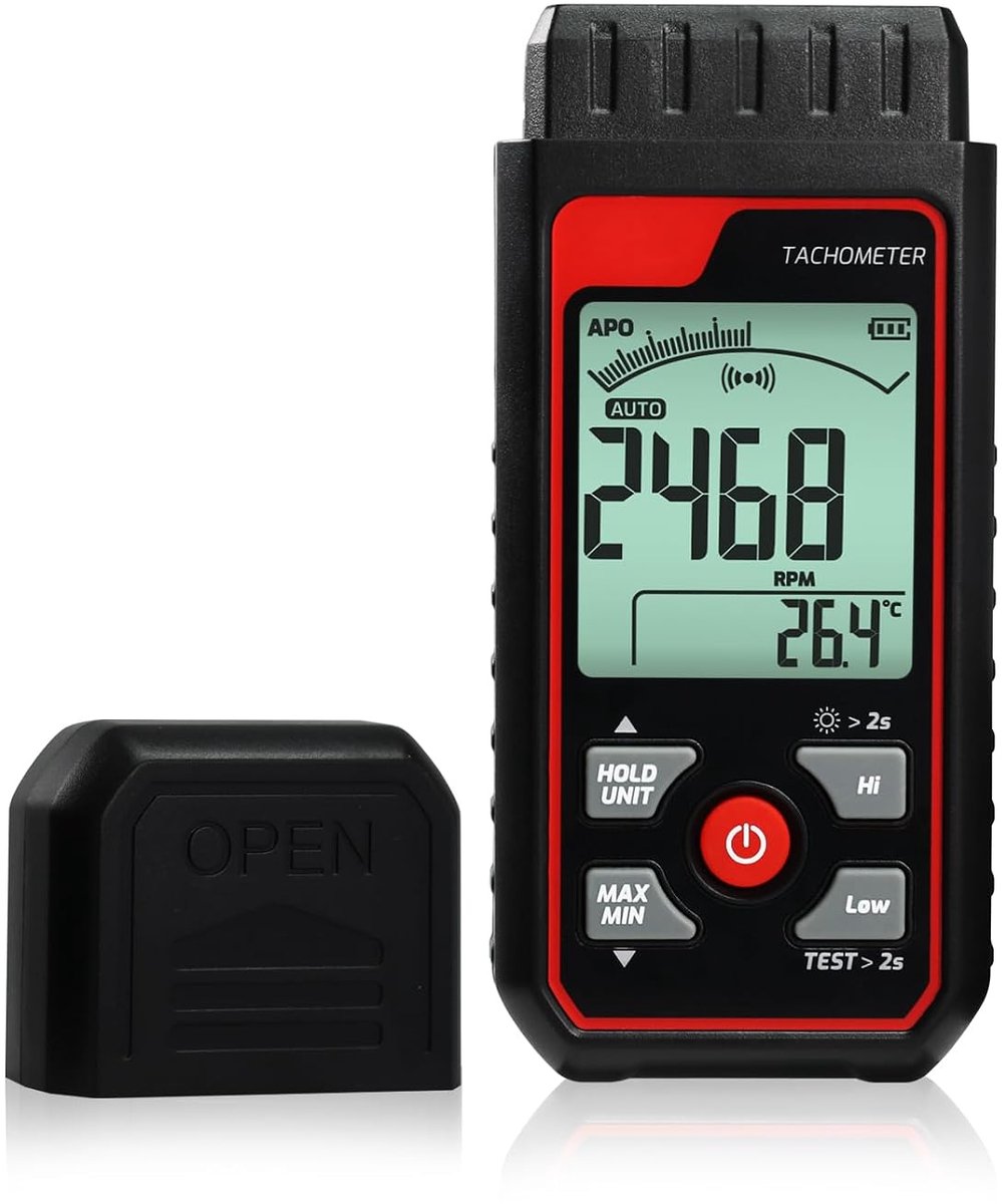 Digital tachometer, contactless laser photo sensor, tachometer, tachometer, range from 2.5 to 99999 rpm, high - ShopVlot