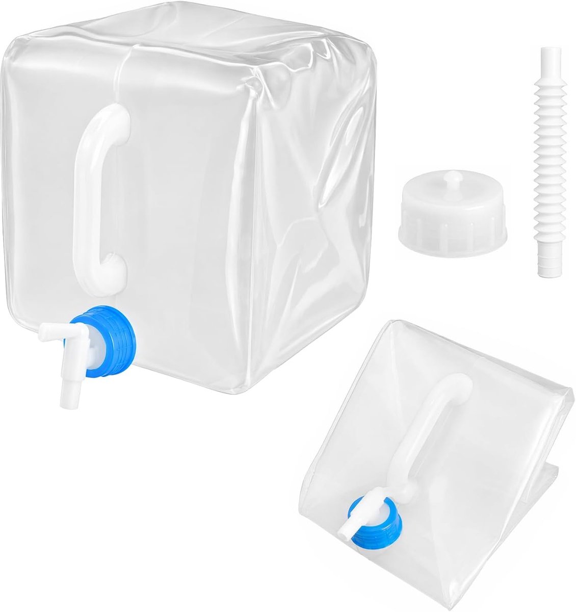 10 liter waterjerrycan, opvouwbaar, set met draaggreep en kraan