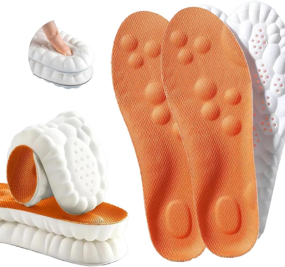 2 paar inlegzolen van traagschuim voor dames en heren, superzachte gel, vermindert voetpijn, dagelijks comfort, anti-vermoeidheid en schokdemping, stepper schoenen (41-42)
