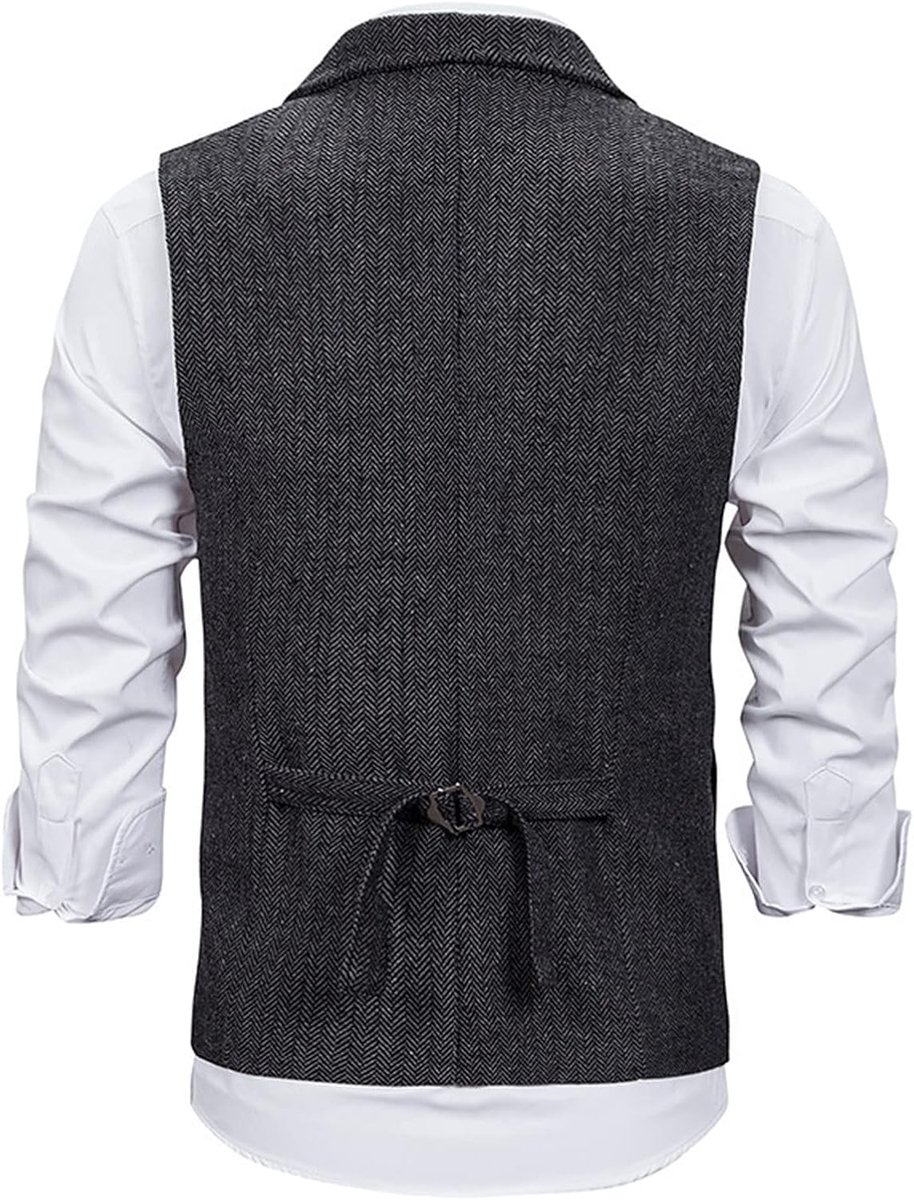 Vest met V-hals, slim fit, solide, kostuum, maat, lichte jas, voor bruiloft, bal, zakelijk