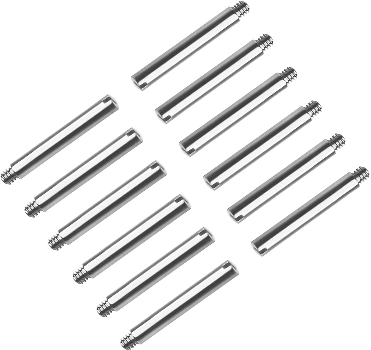12 stuks horlogebandje, schroefpinnen voor Rolex Submariner horlogeband (zilver, 1,8 x 1,2 x 13,5)