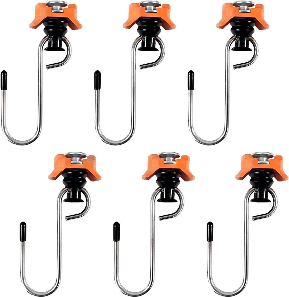 6 haken voor luchtgeleiding, met haken, roestvrij staal, voor het ophangen van voorwerpen tot 50 kg