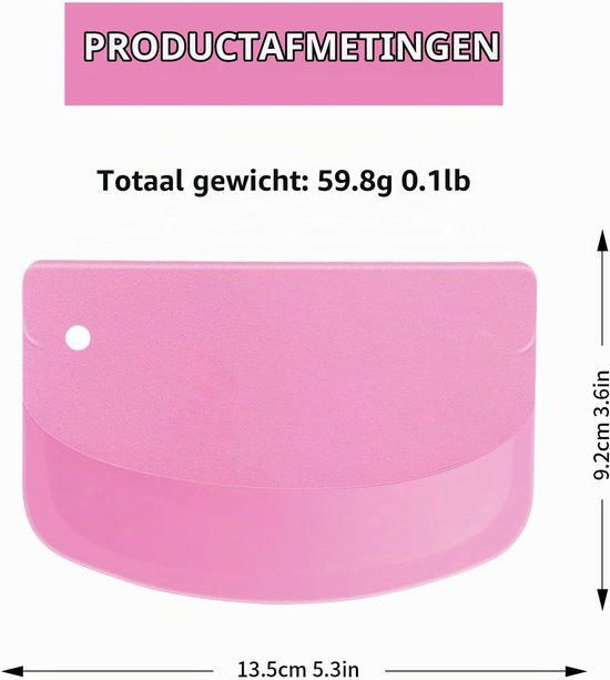 Deegschraper van kunststof, voor pizza, gebak, taart, set van 3 — afbeelding 5