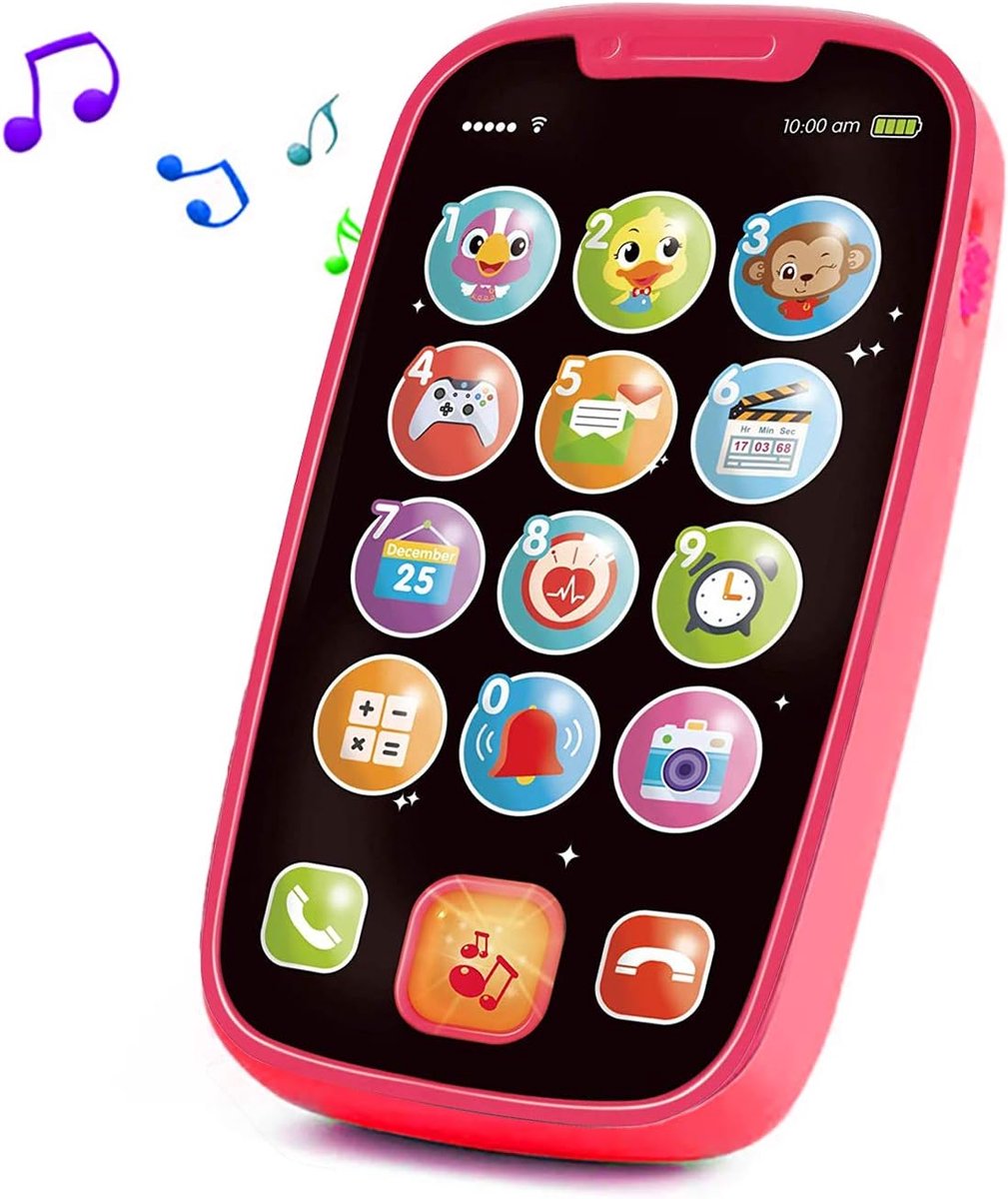 Telefoonspellen Baby 6 9 12 Maanden, Mobiele Telefoon Speelgoed voor Kinderen, Muzikaal Speelgoed voor Kinderen, Educatief Speelgoed voor Leren, Muzikaal Speelgeschenk voor Kindertijd 1-3 Jaar