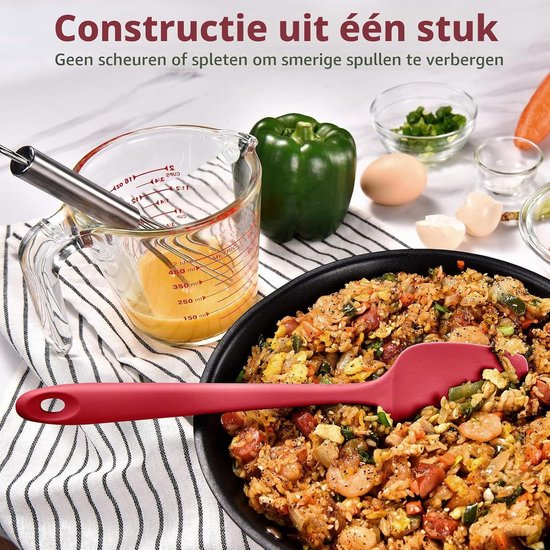Silicone lepel Spatel 315 ℃ Hoge Hittebestendige (Rood) — afbeelding 5