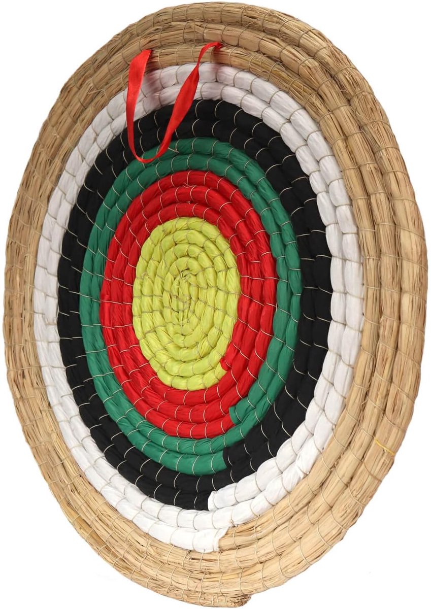 Boogschieten, handgemaakt stroboogdoel voor recurveboog, compoundboog of lange boog, 50 cm, traditionele boogpijldoel voor kinderen, jongeren en volwassenen