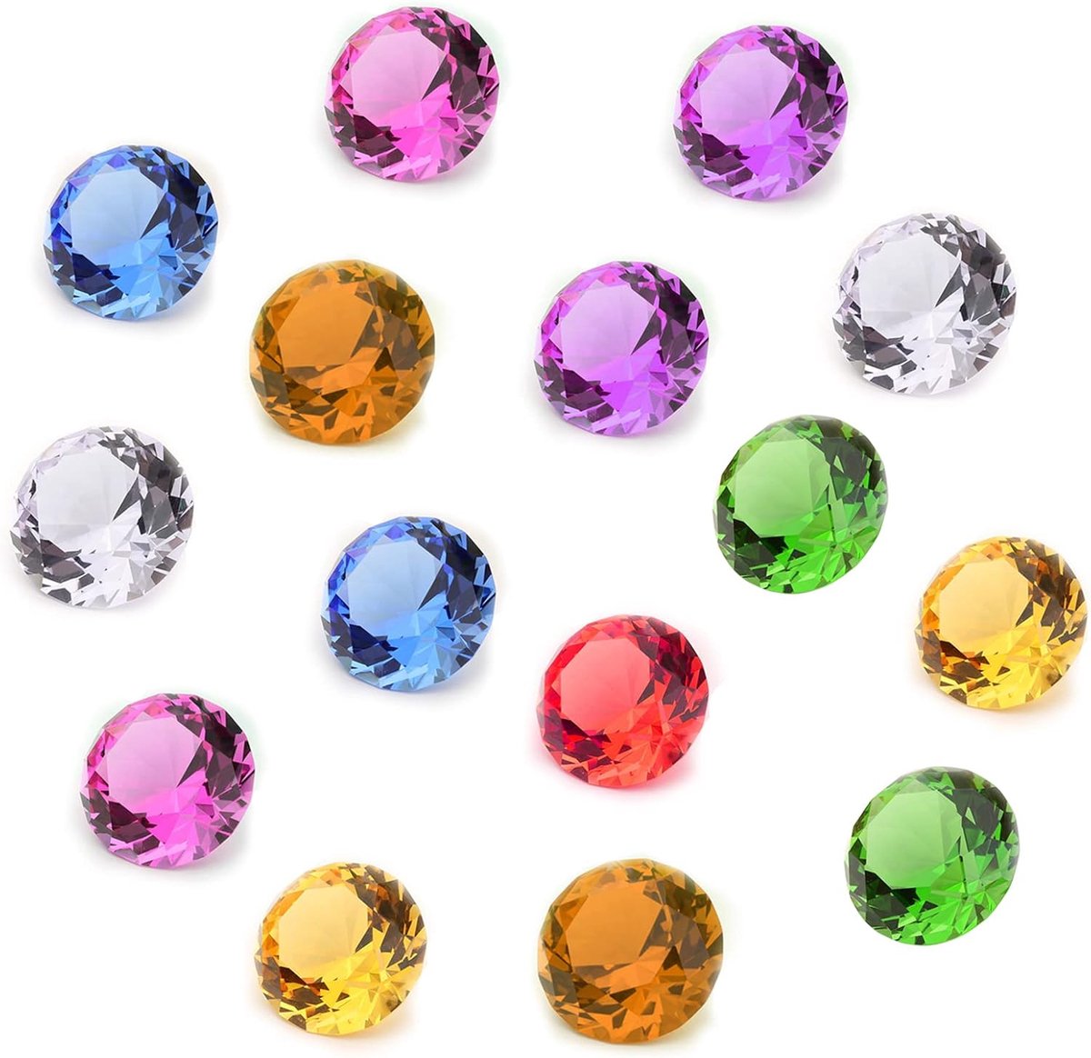 15 Stuks Kristaldiamant Diamanten Kristallen Fonkelend Kristal 20 MM Transparant Kristal voor Bruiloftsdecoratie Feestdecoratie Showcase Decoratie