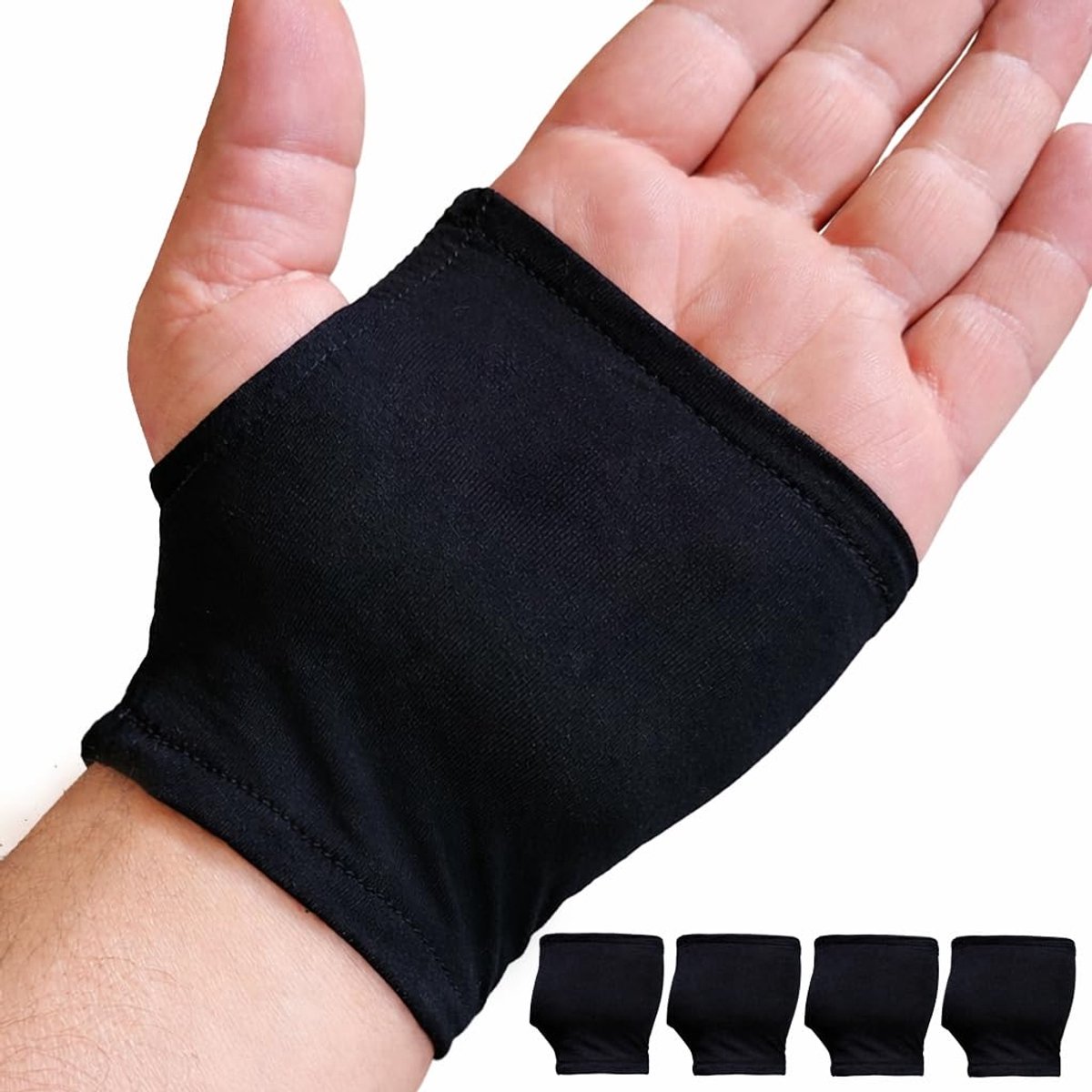 4-pack Handtherapie-armband, ondersteuning voor het handgewricht en de onderarm onder spalkjes, manchets en compressiehandschoenen (Short Large)