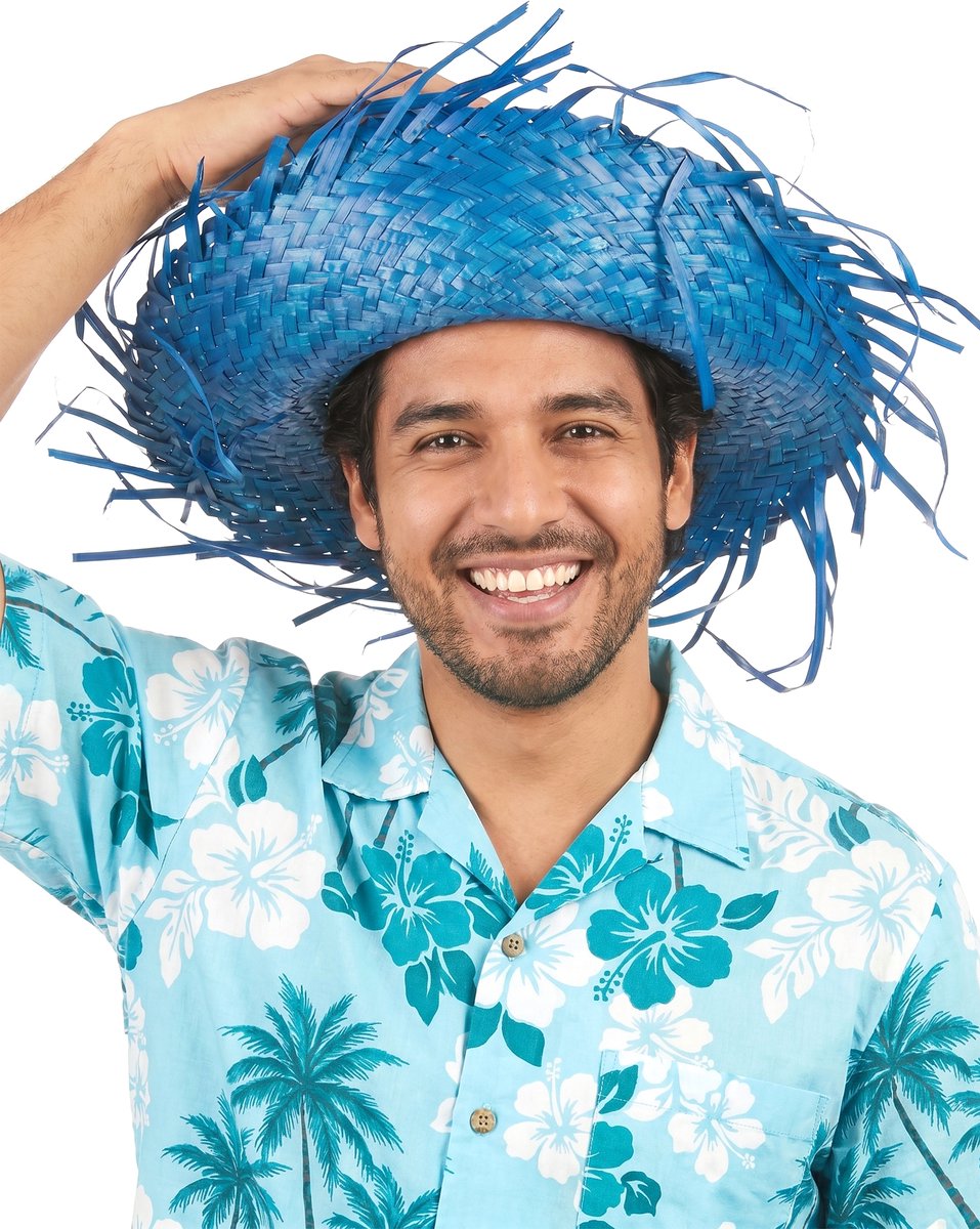 Vegaoo - Blauwe Hawaii hoed voor volwassenen
