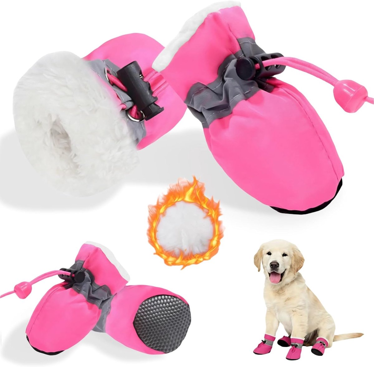Schoenen, hondenlaarzen met reflecterende riemen, antislip sokken, beschermende laarzen voor kleine, middelgrote en grote honden