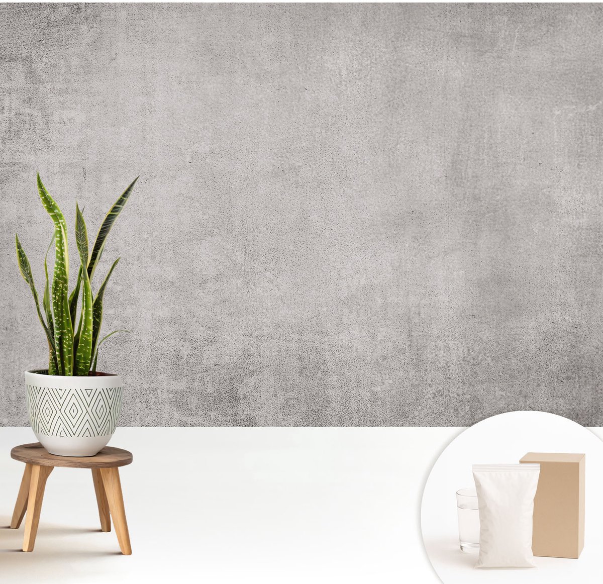 Wallfluent Fotobehang - Grijs Vliesbehang - 208x146 cm - Betonpatroon Fotobehang Vlies - Hal behang Texturen - Muurschildering - Hal behang