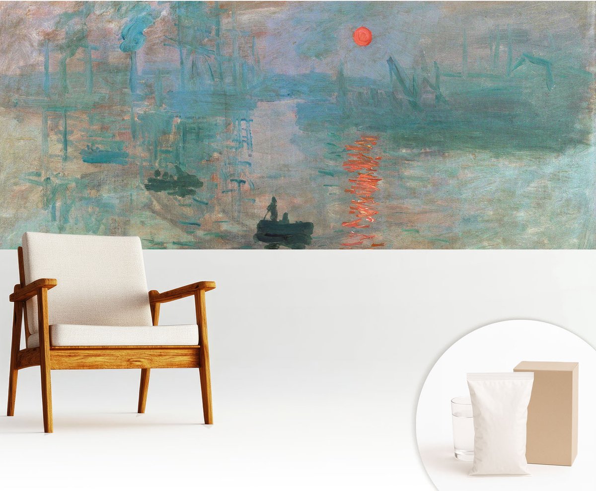 Wallfluent Fotobehang - Blauw Vliesbehang - 250x104 cm - Havenlandschap Fotobehang Vlies - Hal behang Deel - Muurschildering - Woonkamer behang