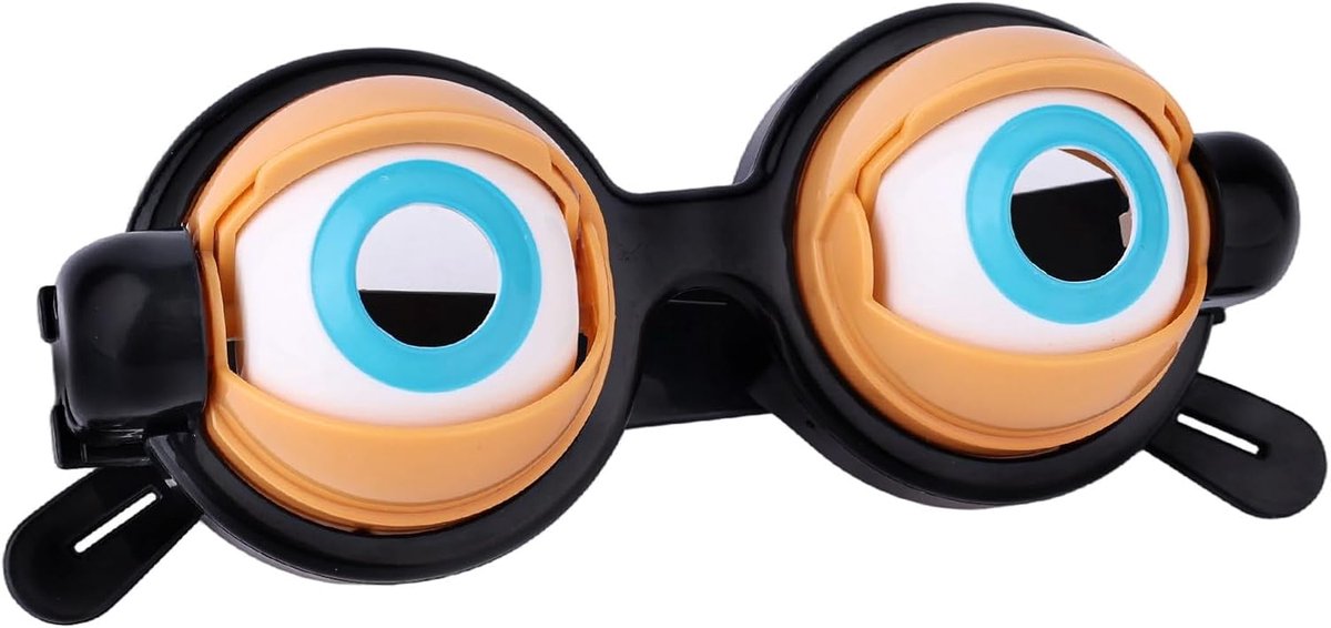 Grappige Knipperende Oogbril, Handmatige Knipoog Propbril met Kinhetische Gekke Ogen Nieuwigheid Feestaccessoires voor Volwassenen Grappen Shows Feesten & Selfies Kostuum Plezier