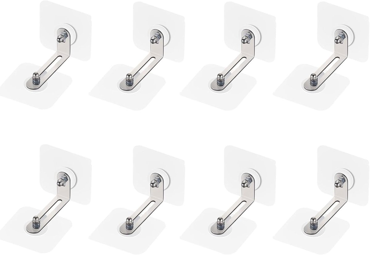 Meubelset, 8 stuks, wandanker, meubel, kantelbeveiliging, zonder boren, kantelbeveiliging, meubel, wandanker, kantelbeveiliging voor peuters en huisdieren, transparante muuranker