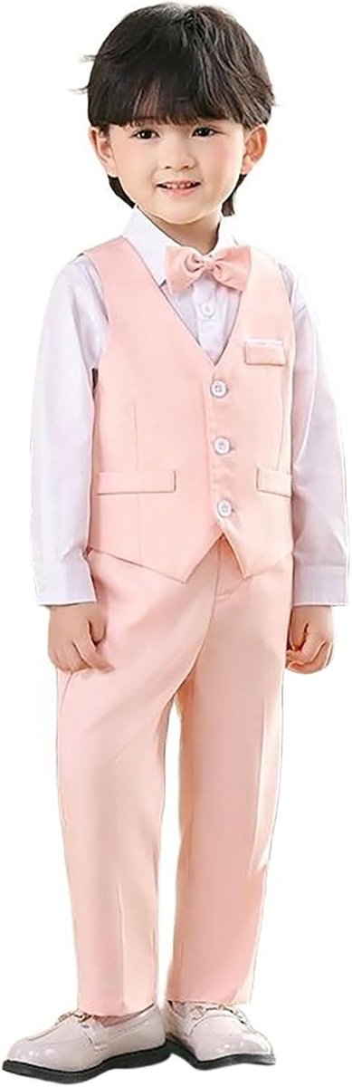 3-delige set voor jongens, vest en broek, smoking, formeel voor kinderen, met vlinderdas, slim fit