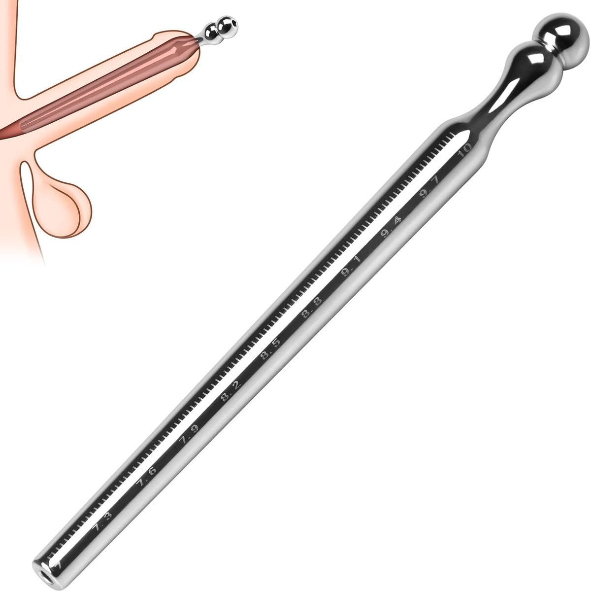 Urinebuisdilator met Schaal Maat Seksspeeltje Volwassenen Voor Urinebuisdilatoren, Metalen Penisplug RVS Urinebuisplug Dilator Masturbatie Seksspeeltje Voor Mannen