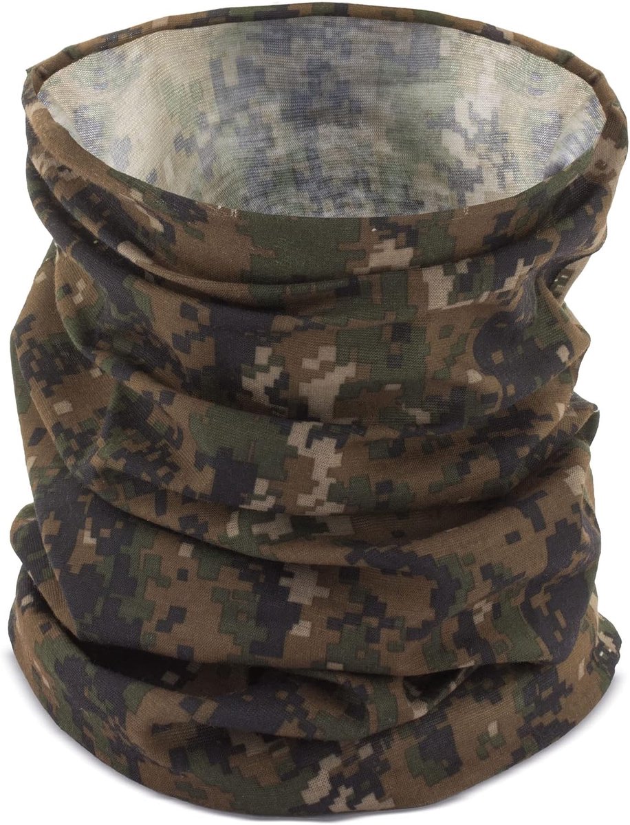 Hals- of hoofdsjaal, van zacht polyester, rekbaar, uniseks., Camouflage, Eén maat