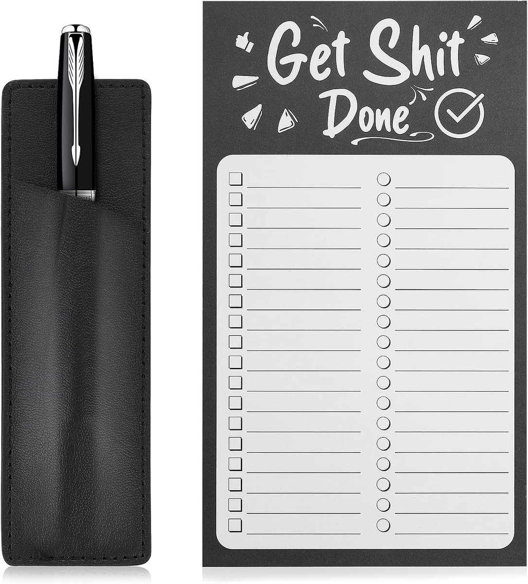 Notitieblokken voor koelkast, boodschappenlijst Magneet Pad voor Koelkast To Do List Notepad met Magnetische Pen Houder Boodschappenlijst Memo Kladblok Boodschappenlijst Pad (Get Shit