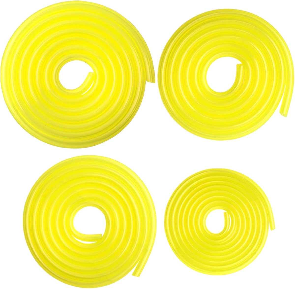 4 stuks 1,2 m brandslang, 2 x 3,5 mm, 2,5 x 5 mm, 3 x 5 mm, 3 x 6 mm, voor kettingzagen, blaasmachines, hogedrukreinigers
