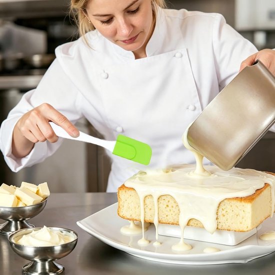 Bakspatel, 2 Stuks Deegschrapers, Siliconen Spatels, Taartcrème Lepel, Gebruikt voor Koken, Bakken, Taartversieren, Roeren enz — afbeelding 4