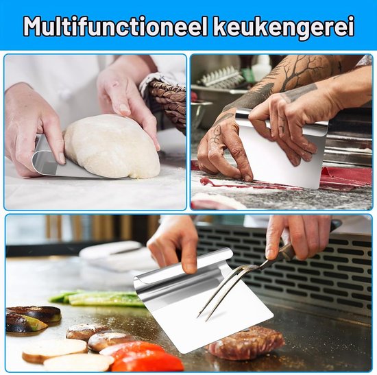 1 x groenteschep, deegspatel, roestvrijstalen schraper — afbeelding 5