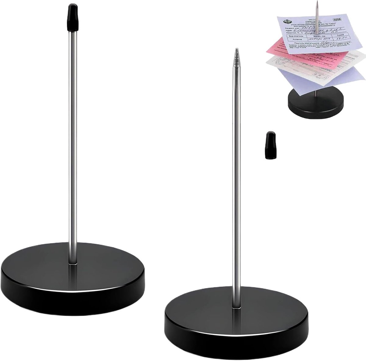 2 stuks notitiespiesen, briefhouder, kassabonhouder, houder voor bureau