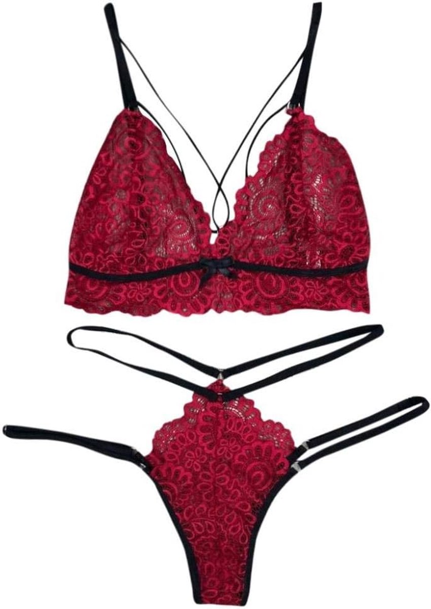 Lingerie voor Kanten Kimono Nachthemd Ondergoed Sexy Lingerie Nachtkleding Kant met String Nachtkleding JurkDames Ondergoed Lingerie Set Kant Sexy Lingerie Bandjes Beha En Panty Bandage Set Lingerie