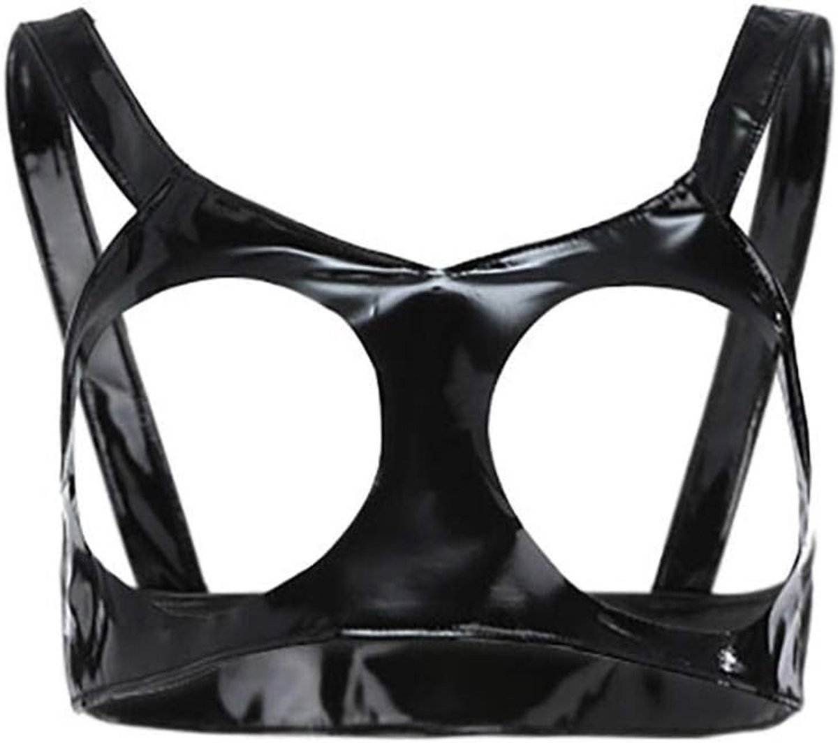 Babydolls, nachtjaponnen & negligés dames Vrouwen Sexy Lingerie Lederen Beha Hollow Out Temptation Ondergoed Porno Dames Nachtkleding