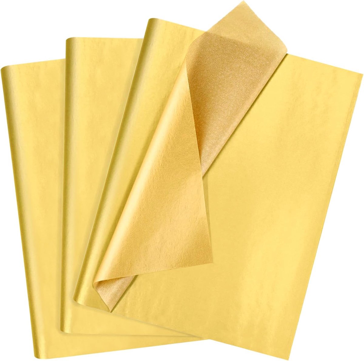 60 vellen goudkleurig vloeipapier, 50x35 cm Metallic cadeaupapier voor bruiloft, verjaardag, jubileumfeest, Valentijnsdagdecoratie