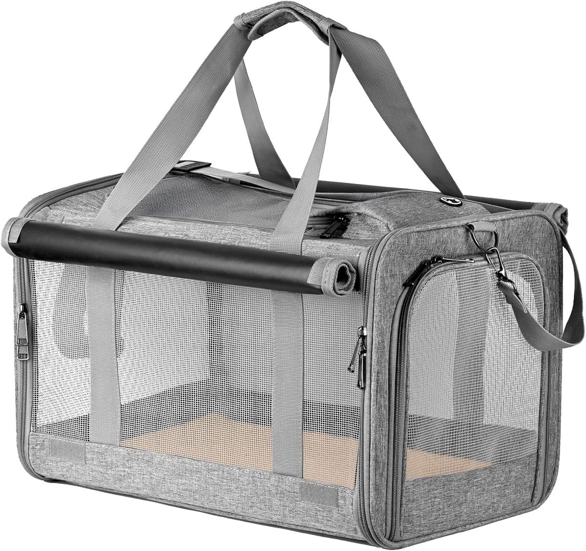 Transporttas, hondenbox, opvouwbare hondentransportbox, kattentransportbox, hondentas voor kleine honden en katten, huisdierdraagtas, kattendraagtas met schouderriem voor auto reizen