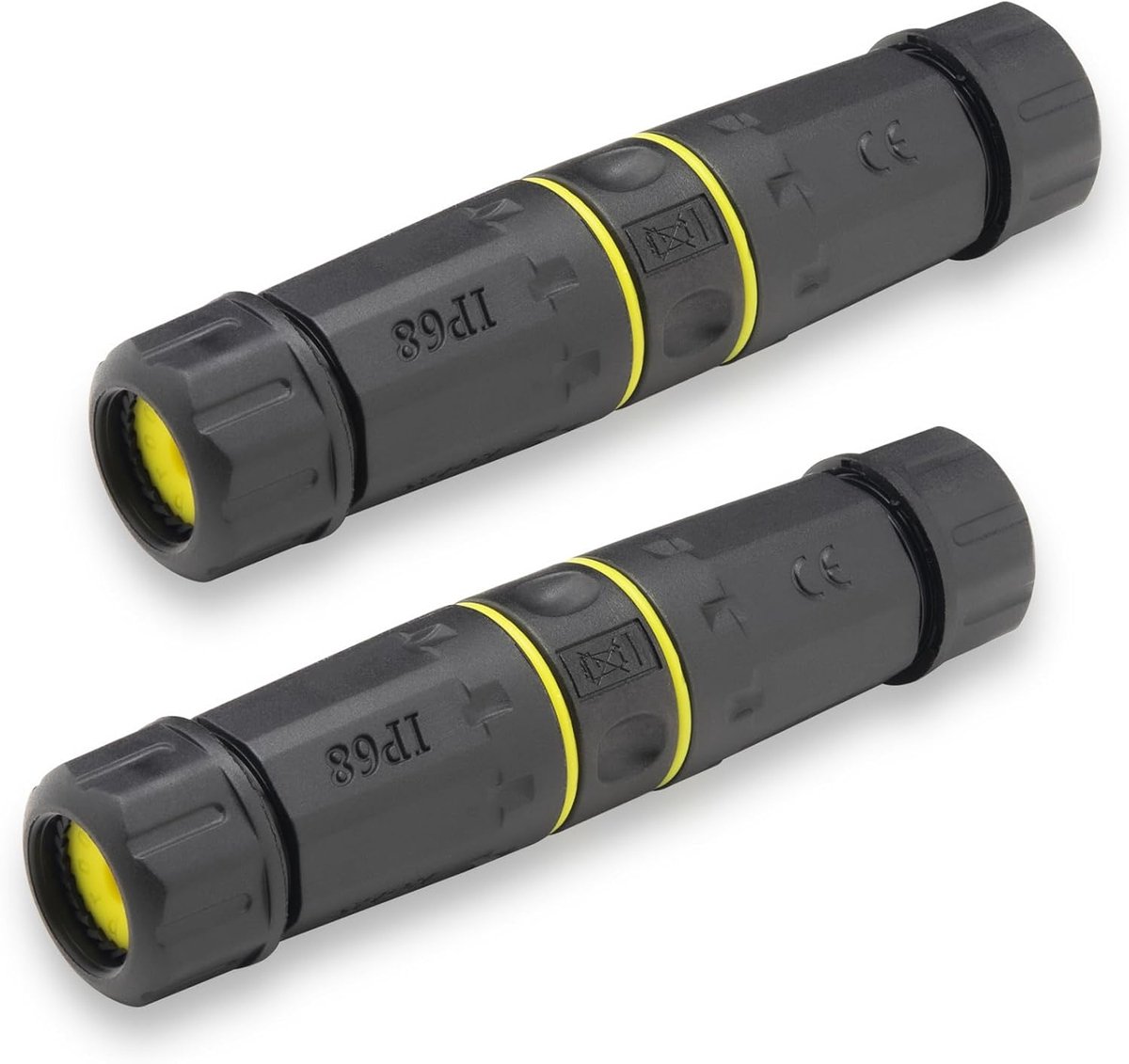 2 x LSA-netwerkkabel-connectoren CAT.7, RJ45, outdoor, IP68 waterdicht, Ethernet-koppeling, installatiekabel-adapter, LAN-koppeling, LSA-montage (zonder gereedschap) 600 MHz