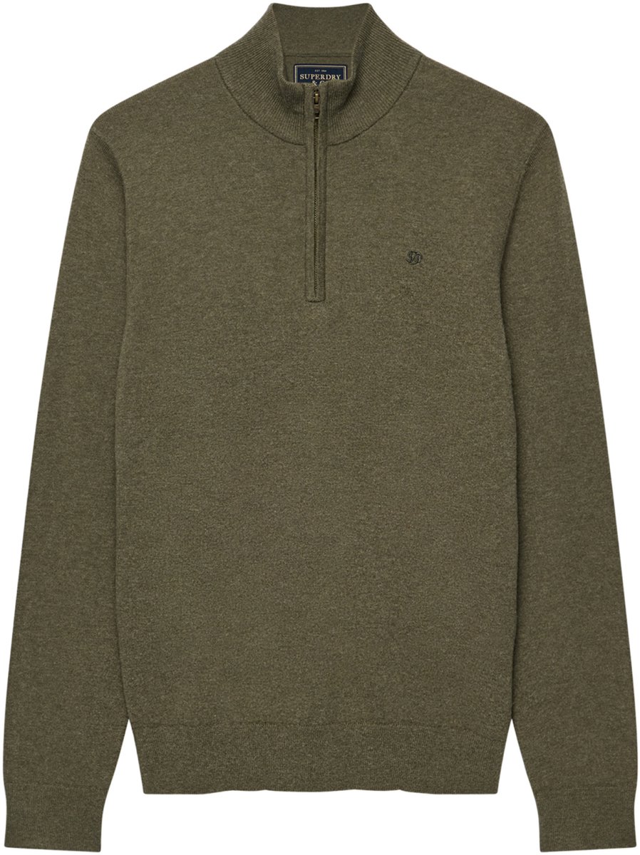 Superdry Trui Essential Lw Wool Blend Zip M6110783a M7n Lichen Marl Mannen Groen